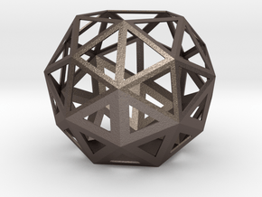 gmtrx 144 mm lawal pentakis dodecahedron   in Polished Bronzed-Silver Steel