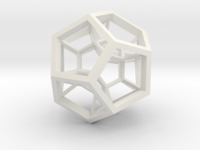 4D Dodecahedron in White Natural Versatile Plastic