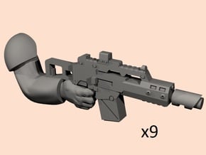28mm right arm with laser rifle g36c in Tan Fine Detail Plastic