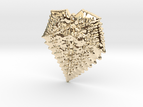 3D Fractal Leaf Pendant in 14K Yellow Gold