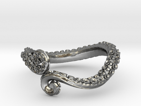 Tentacle ring in Polished Silver: 4 / 46.5