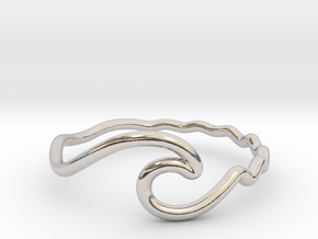 WAVE ring in Rhodium Plated Brass: 4 / 46.5