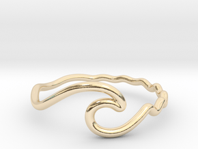WAVE ring in 14k Gold Plated Brass: 4 / 46.5