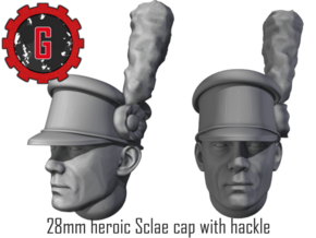 28mm Heroic Scale Napoleonic cap with Hackle in Tan Fine Detail Plastic: Small