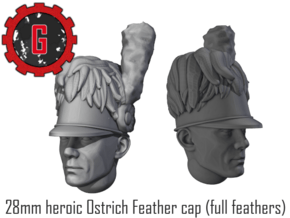 28mm Heroic Scale Ostrich Feather Cap in Tan Fine Detail Plastic: Small