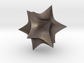 Hyperbolic Icosahedron in Polished Bronzed-Silver Steel