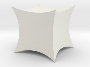 Hyperbolic Cube in White Premium Versatile Plastic