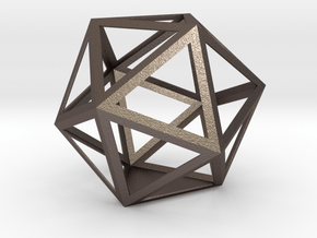 gmtrx 11.58 cm lawal skeletal icosahedron  in Polished Bronzed-Silver Steel