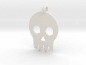 Skull necklace charm in White Natural Versatile Plastic