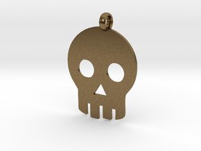Skull necklace charm in Natural Bronze