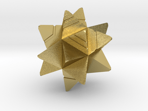 D6 - Icosahedron with 20 Tetrahedrons in Natural Brass