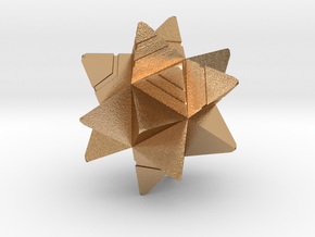 D6 - Icosahedron with 20 Tetrahedrons in Natural Bronze