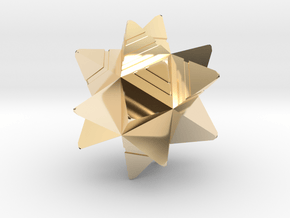 D6 - Icosahedron with 20 Tetrahedrons in 14k Gold Plated Brass