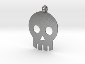 Skull necklace charm in Natural Silver