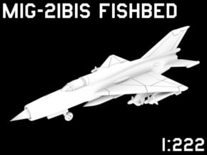 1:222 Scale MiG-21bis Fishbed (Loaded, Deployed) in White Natural Versatile Plastic