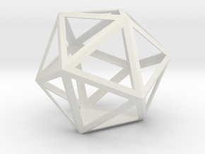 Lawal 84mm x 97 mm x 78 mm skeletal icosahedron  in White Natural Versatile Plastic