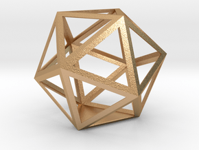 Lawal 84mm x 97 mm x 78 mm skeletal icosahedron  in Natural Bronze