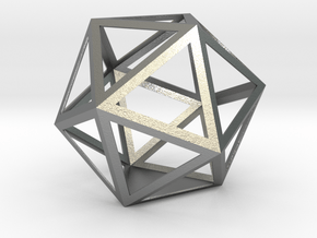Lawal 84mm x 97 mm x 78 mm skeletal icosahedron  in Natural Silver