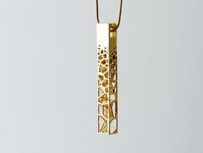 Voronoi Gradient Bar Pendant in Polished Brass