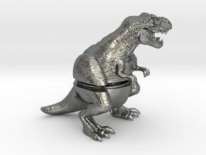 T-Rex Dinosaur Ring Box - Engagement  Proposal in Polished Silver