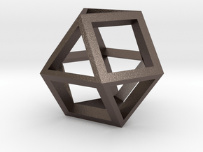 gmtrx lawal skeletal cuboctahedron v2 design  in Polished Bronzed-Silver Steel