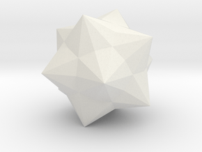 Small Dodecacronic Hexecontahedron - 1 Inch in White Natural Versatile Plastic