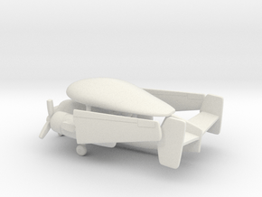 Grumman E-1 Tracer (folded wings) in White Natural Versatile Plastic: 6mm