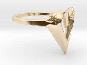 FLYHIGH: Skinny Heart Ring 11mm in 14K Yellow Gold