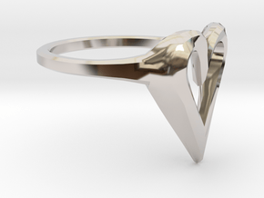 FLYHIGH: Skinny Heart Ring 11mm in Platinum