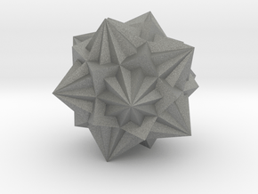 Great Dodecacronic Hexecontahedron - 1 Inch in Gray PA12