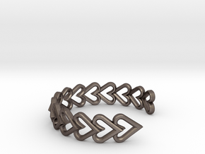 FLYHIGH: Open Heart Vertical Bracelet in Polished Bronzed Silver Steel