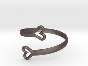FLYHIGH: Open Hearts Bracelet in Polished Bronzed Silver Steel