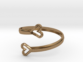 FLYHIGH: Open Hearts Bracelet in Natural Brass