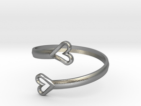 FLYHIGH: Open Hearts Bracelet in Natural Silver