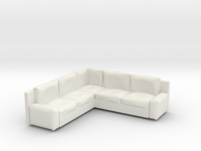Corner Sofa 1/87 in White Natural Versatile Plastic