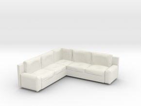Corner Sofa 1/76 in White Natural Versatile Plastic