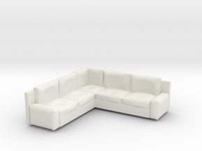 Corner Sofa 1/43 in White Natural Versatile Plastic