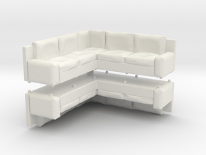 Corner Sofa (x2) 1/120 in White Natural Versatile Plastic