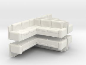 Corner Sofa (x4) 1/144 in White Natural Versatile Plastic
