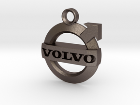 Volvo Iron Mark Badge Keychain in Polished Bronzed-Silver Steel