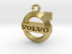 Volvo Iron Mark Badge Keychain in Natural Brass