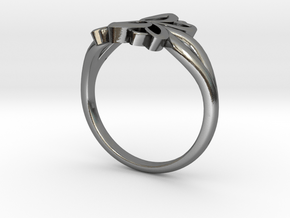 Lotus ring in Polished Silver: 5 / 49