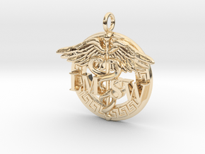 LMSW Medical Pendant v2 in 14K Yellow Gold