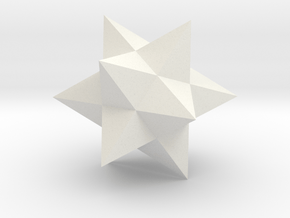 Small Stellated Dodecahedron - 1 inch in White Natural Versatile Plastic