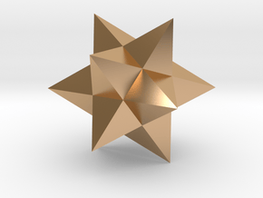 Small Stellated Dodecahedron - 10mm in Polished Bronze