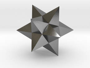 Small Stellated Dodecahedron - 10mm in Polished Silver