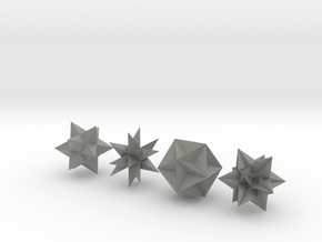 Kepler Poinsot Polyhedron - 1 Inch Normal in Gray PA12