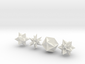 Kepler Poinsot Polyhedron - 1 Inch Normal in White Natural Versatile Plastic