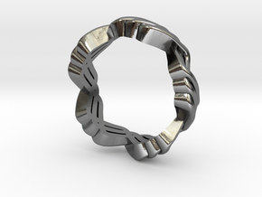 Twisted ring in Polished Silver: 5 / 49