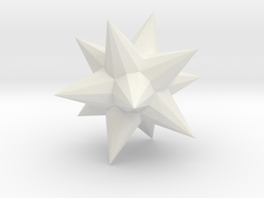 Small Ditrigonal Dodecacronic Hexecontahedron- 1in in White Natural Versatile Plastic
